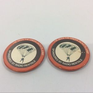 Vintage Button Pin Green Jackets Parachutists